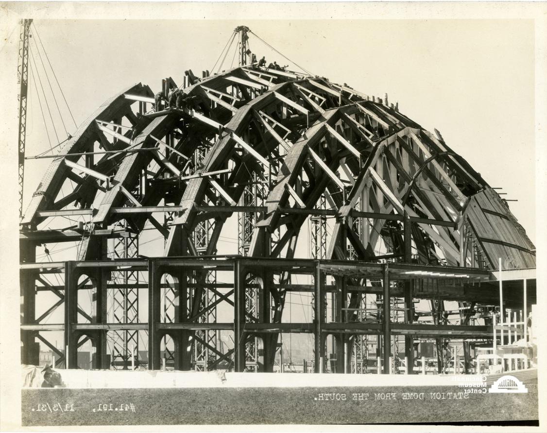 Historic photo of union terminal's construction